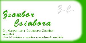 zsombor csimbora business card